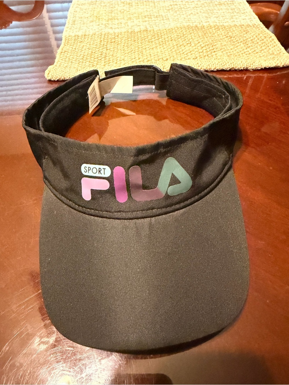 FILA Black Sport Visor with Color Logo